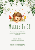 Jungle Lion Resting Invitation - Customisable