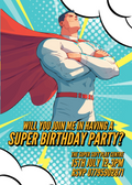 Superhero Standing Invitation - Customisable